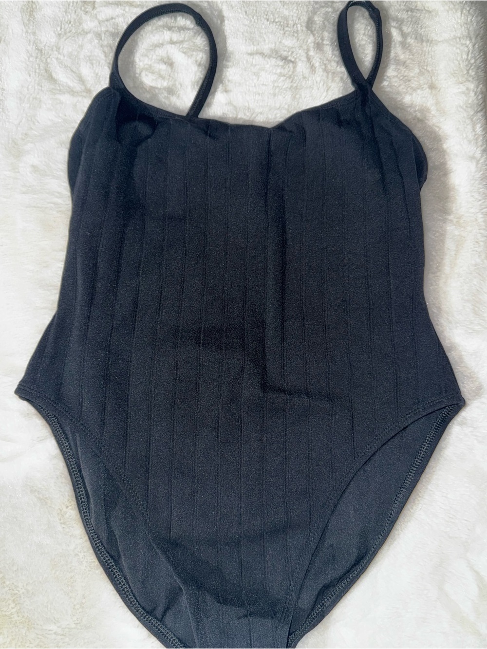 La Blanca Black Ribbed Scoop One-Piece Swimsuit